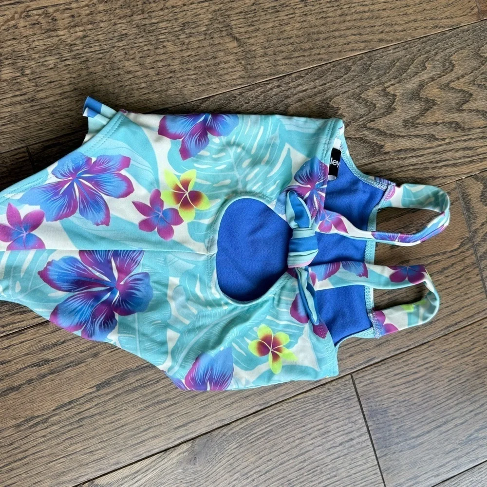 Hurley Blue and Pink Floral Swimsuit